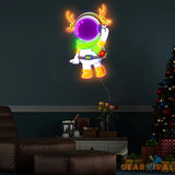 Astronaut Reindeer Christmas Led Neon Acrylic Artwork