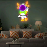 Astronaut Reindeer Christmas Led Neon Acrylic Artwork