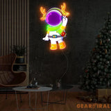 Astronaut Reindeer Christmas Led Neon Acrylic Artwork