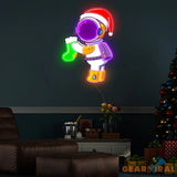Astronaut Santa Christmas 2 Led Neon Acrylic Artwork