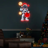 Astronaut Santa Christmas 3 Led Neon Acrylic Artwork