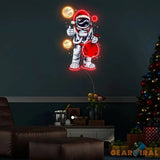 Astronaut Santa Christmas 3 Led Neon Acrylic Artwork