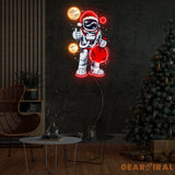 Astronaut Santa Christmas 3 Led Neon Acrylic Artwork