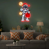 Astronaut Santa Christmas 3 Led Neon Acrylic Artwork