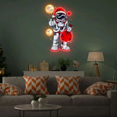Astronaut Santa Christmas 3 Led Neon Acrylic Artwork