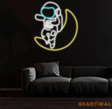 Astronaut Sitting on The Moon Neon Sign Led Neon Lights for Wall Decor Light Up Signs for Bedroom Party Decorations