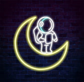 Astronaut Sitting on The Moon Neon Sign Led Neon Lights for Wall Decor Light Up Signs for Bedroom Party Decorations