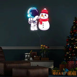 Astronaut Snowman Christmas Led Neon Acrylic Artwork