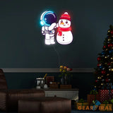 Astronaut Snowman Christmas Led Neon Acrylic Artwork