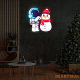 Astronaut Snowman Christmas Led Neon Acrylic Artwork