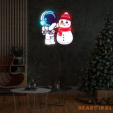 Astronaut Snowman Christmas Led Neon Acrylic Artwork