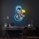 Astronaut With Ice Cream Artwork Led Neon Sign Light