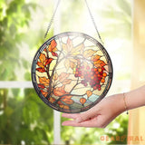 Autume Flower Stained Glass Suncatcher Window Hangings Wall Decor Flowers Suncatcher Gift Window Hanger Birthday Gift