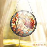 Autume Flower Stained Glass Suncatcher Window Hangings Wall Decor Flowers Suncatcher Gift Window Hanger Birthday Gift