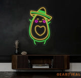 Avocado Mexican Dance Neon Sign Avocado Sombrero Manana LED Light Mexican Bar Pub Led Light Avocado Lovers