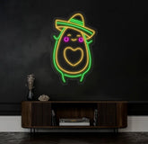 Avocado Mexican Dance Neon Sign Avocado Sombrero Manana LED Light Mexican Bar Pub Led Light Avocado Lovers