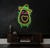 Avocado Mexican Dance Neon Sign Avocado Sombrero Manana LED Light Mexican Bar Pub Led Light Avocado Lovers