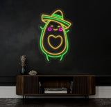 Avocado Mexican Dance Neon Sign Avocado Sombrero Manana LED Light Mexican Bar Pub Led Light Avocado Lovers