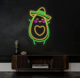 Avocado Mexican Dance Neon Sign Avocado Sombrero Manana LED Light Mexican Bar Pub Led Light Avocado Lovers
