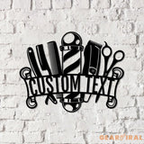 Barber Shop Metal Sign LED Lights Personalized Barber Shop Name Sign Decoration For Room - Gearviral