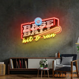 Baseball Hit & Run LED Neon Sign Light Pop Art
