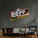 Baseball Hit & Run LED Neon Sign Light Pop Art
