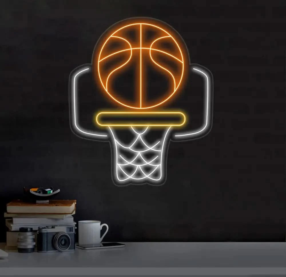 Basketball Hoop Neon Sign Personalized Basketball Sign Basketball Gift Basketball Room Decor Wall Gift For Boy