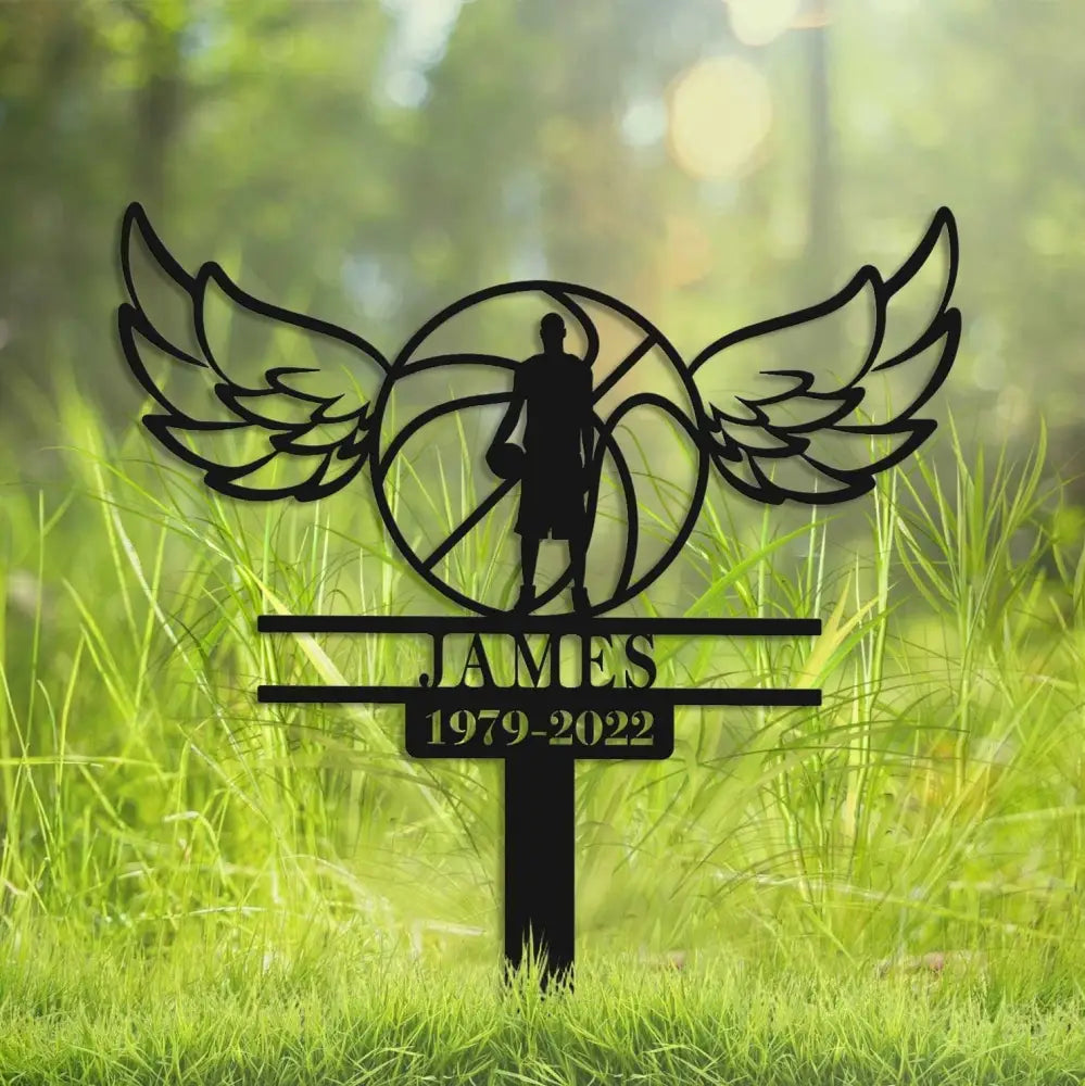 Basketball Memorial Grave Plaque Custom - Basketball Player Bereavement Grave Stake - Basketball Fan Grave Marker