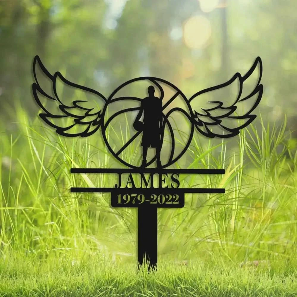 Basketball Memorial Grave Plaque Custom - Basketball Player Bereavement Grave Stake - Basketball Fan Grave Marker