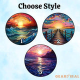 Beach Sunset Stained Glass Beach Window Hangings Beach Lover Home Decor Beach Sunrise Suncatcher Beach Glass Ornament