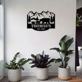 Bear Family Name monogram Custom BearSign Personalized Metal Sign Bear Wall Decor Custom Metal Sign Housewarming Gift