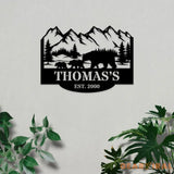 Bear Family Name monogram Custom BearSign Personalized Metal Sign Bear Wall Decor Custom Metal Sign Housewarming Gift