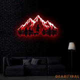 Bear & Mountain Forest Silhouette Metal Wall Art Nature Decor Gift Nature Metal Wall Art Room Decor Outdoor Decor