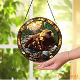 Bear Suncatcher Woodland Suncatcher Black Bear Window Decor Bear Ornament Wildlife Suncatcher Bear Glass Suncatcher