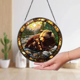 Bear Suncatcher Woodland Suncatcher Black Bear Window Decor Bear Ornament Wildlife Suncatcher Bear Glass Suncatcher