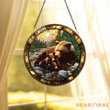 Bear Suncatcher Woodland Suncatcher Black Bear Window Decor Bear Ornament Wildlife Suncatcher Bear Glass Suncatcher