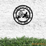 Bee Farm Metal Sign Bee Keepers Metal Personalized Bee Sign Bee Monogram Wall Honey Bee Metal Art Metal Sign LED Lights