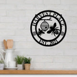 Bee Farm Metal Sign Bee Keepers Metal Personalized Bee Sign Bee Monogram Wall Honey Bee Metal Art Metal Sign LED Lights