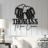 Beer Bar Metal Sign Personalized Bar Sign Custom Pub Decor Metal Wall Art for Man Cave Home Bar Sign Bar Name Plaque