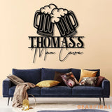 Beer Bar Metal Sign Personalized Bar Sign Custom Pub Decor Metal Wall Art for Man Cave Home Bar Sign Bar Name Plaque