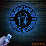 Beer Bar Metal Sign Personalized Bar Sign Custom Pub Decor Metal Wall Art for Man Cave Home Bar Sign Bar Name Plaque