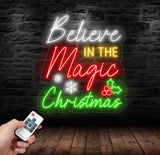 Believe in the Magic of Christmas Neon Sign Holiday LED Wall Light Christmas Decor Sign for Home Custom Festive