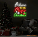 Believe in the Magic of Christmas Neon Sign Holiday LED Wall Light Christmas Decor Sign for Home Custom Festive