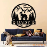 Bernes Mountain Metal Sign Custom Dog Name Sign Dog Memorial Gift Bernes Mountain Wall Decor Dog Lovers Wall Art Pet