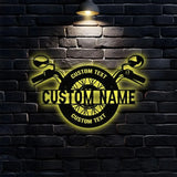 Biker Name Metal Sign Personalized Family Name Metal Sign Outdoor Door Decor Biker Sign Wall Art Housewarming Gift for