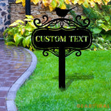 Bird Metal Stake Garden Metal Yard Sign Personalized Name Yard Sign Outdoor Door Garden Decor Yard Metal Sign