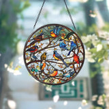 Birds Stained Glass Window Hangings Hummingbird Suncatcher Stained Glass Birds Ornaments Glass Bird Decor for Home Gift