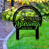 Blessing Garden Garden Yard Sign Memorial Metal Stake Personalized Name Yard Sign Outdoor Door Garden Decor Metal Sign