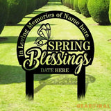 Blessing Garden Garden Yard Sign Memorial Metal Stake Personalized Name Yard Sign Outdoor Door Garden Decor Metal Sign