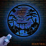 Bonsai Tree with Torii Gate Metal Wall Decor Japanese Bedroom Decor Inspirational Wall Art Sanmon Bonsai Tree Sign